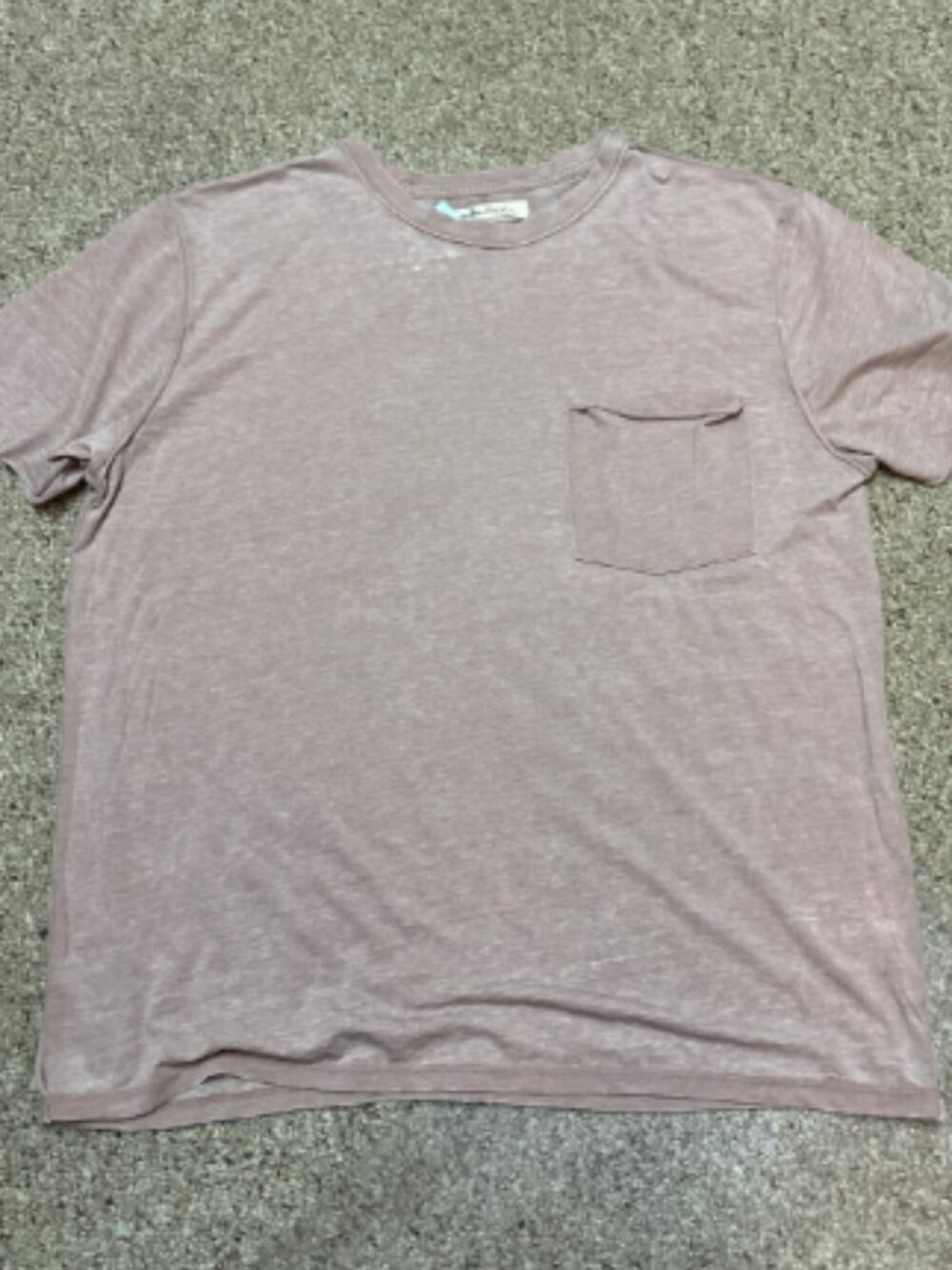 WE THE FREE PEOPLE VELLA TEE STRAWBERRY BROWN TAN PINK NEW POCKET OVERSIZE TOP L - Picture 6 of 8
